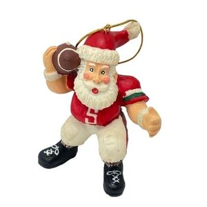 Vintage Football Santa Christmas Tree Ornament